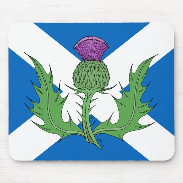 Scottish Thistle and Saltire Mouse Pad (Front)