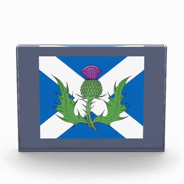 Scottish Thistle and Saltire Photo Block (Front)