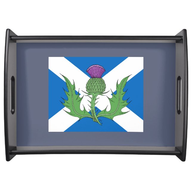 Scottish Thistle and Saltire Serving Tray (Front)