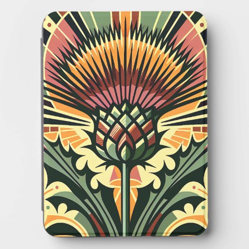 Scottish Thistle Art Deco Floral Aesthetic Kindle Cover