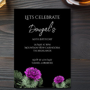 Scottish Thistle Birthday Invitation