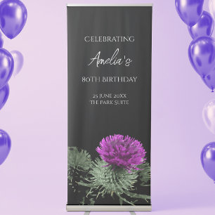Scottish Thistle Birthday Retractable Banner