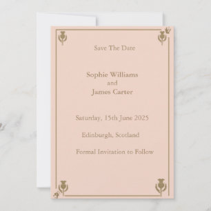 Scottish Thistle Blush Pink Sage Green Botanical S Save The Date