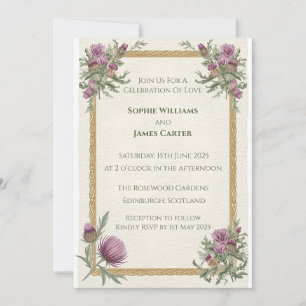 Scottish Thistle Celtic Wedding Invitation