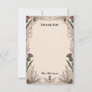 Scottish Thistle Celtic Wedding Thank You Card
