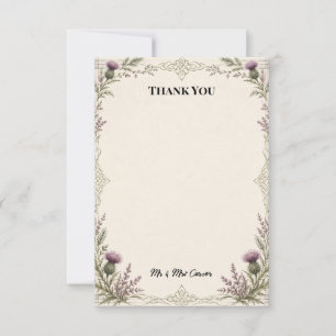 Scottish Thistle Celtic Wedding Thank You Card