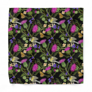 Scottish Thistle Cottagecore Pattern Bandana