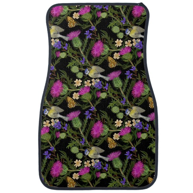 Scottish Thistle Cottagecore Pattern Car Floor Mat (Front)