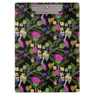 Scottish Thistle Cottagecore Pattern Clipboard