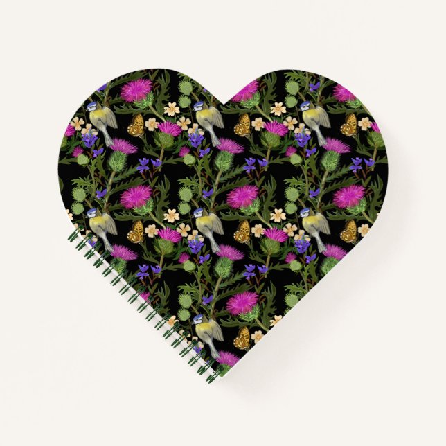 Scottish Thistle Cottagecore Pattern Notebook (Front)
