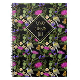 Scottish Thistle Cottagecore Pattern Notebook