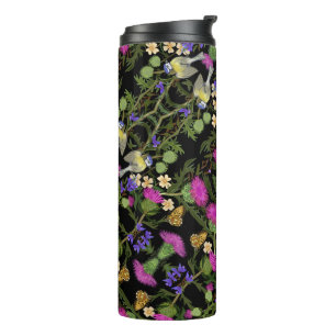 Scottish Thistle Cottagecore Pattern Thermal Tumbler