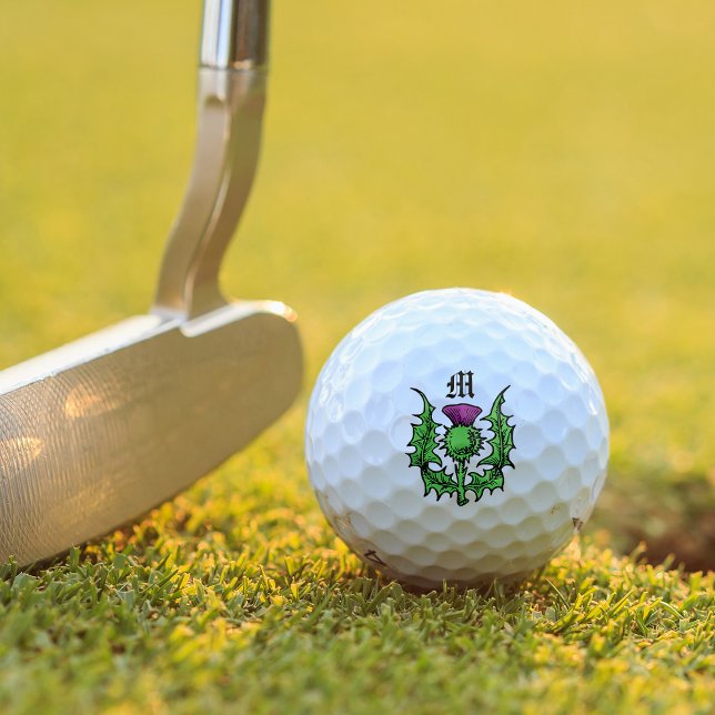 Scottish Thistle Custom Monogram Golf Balls (Creator Uploaded)