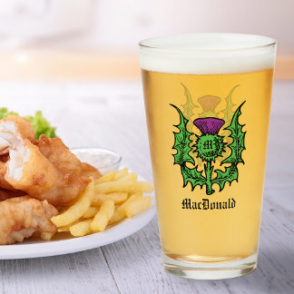 Scottish Thistle Custom Name Glass