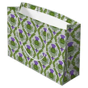 Scottish Thistle Damask Large Gift Bag