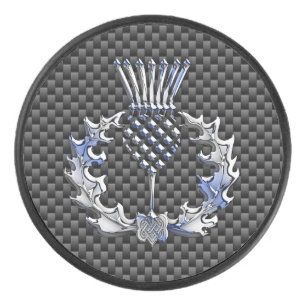 Scottish Thistle Decor on a Hockey Puck