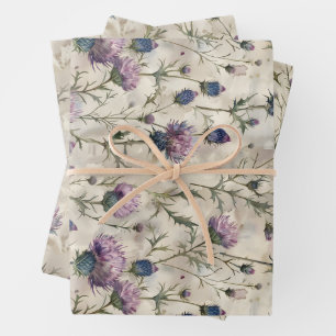 Scottish Thistle design Wrapping Paper Sheets