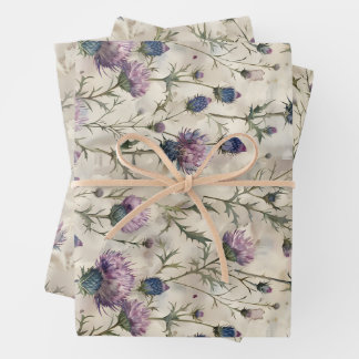 Scottish Thistle design Wrapping Paper Sheets