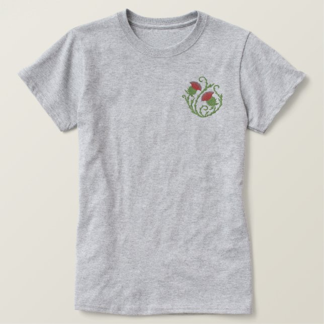 Scottish Thistle Embroidered Shirt (Design Front)