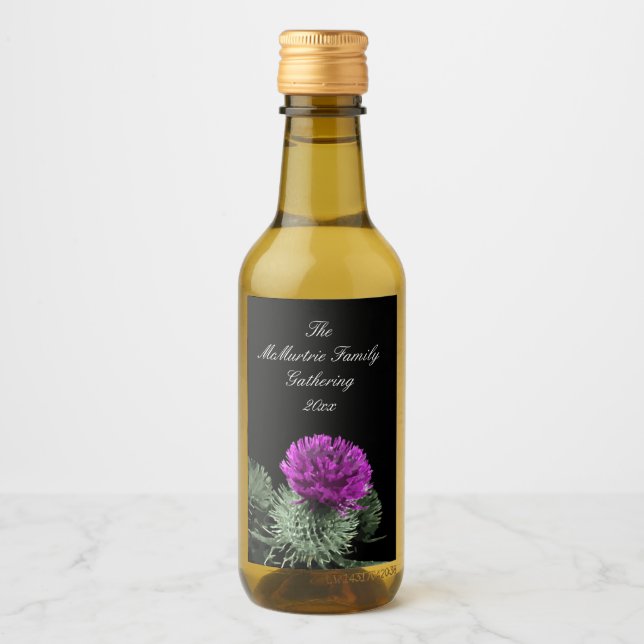  Scottish Thistle Family Gathering Wine Label (Front)