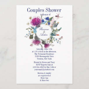 Scottish Thistle Floral Couples Wedding Shower Invitation
