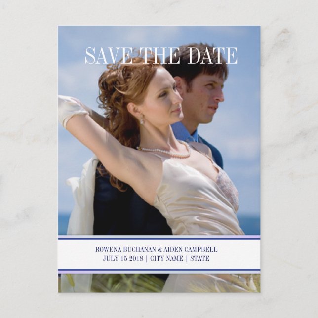 Scottish Thistle Floral Wedding - Save the Date Announcement Postcard (Front)