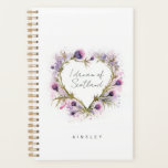 Scottish Thistle Heart Watercolor Planner at Zazzle