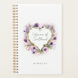 Scottish Thistle Heart Watercolor Planner