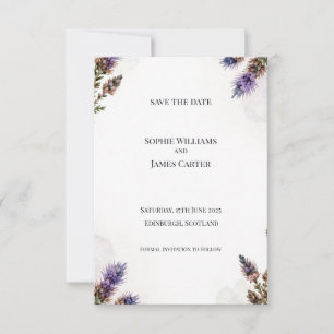 Scottish Thistle Heather Border Wedding Save The D Date