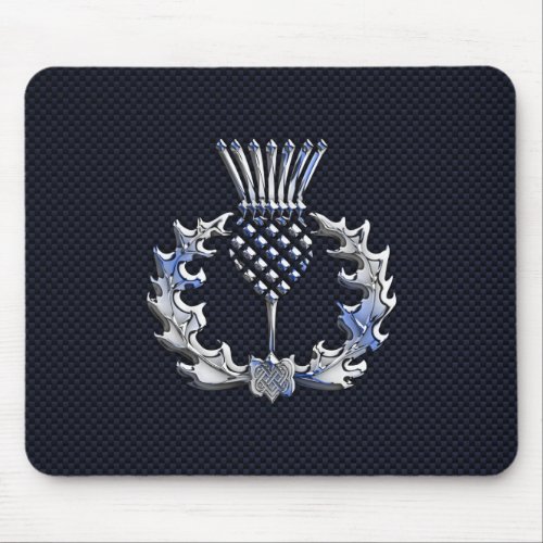 Scottish Thistle in Chrome Style Mouse Pad