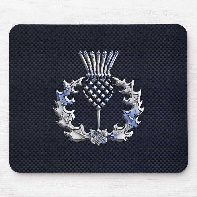 Scottish Thistle in Chrome Style Mouse Pad (Front)