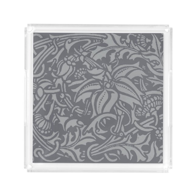 Scottish Thistle Knot William Morris Style Acrylic Tray (Front)