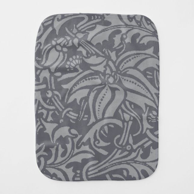 Scottish Thistle Knot William Morris Style Baby Burp Cloth (Front)