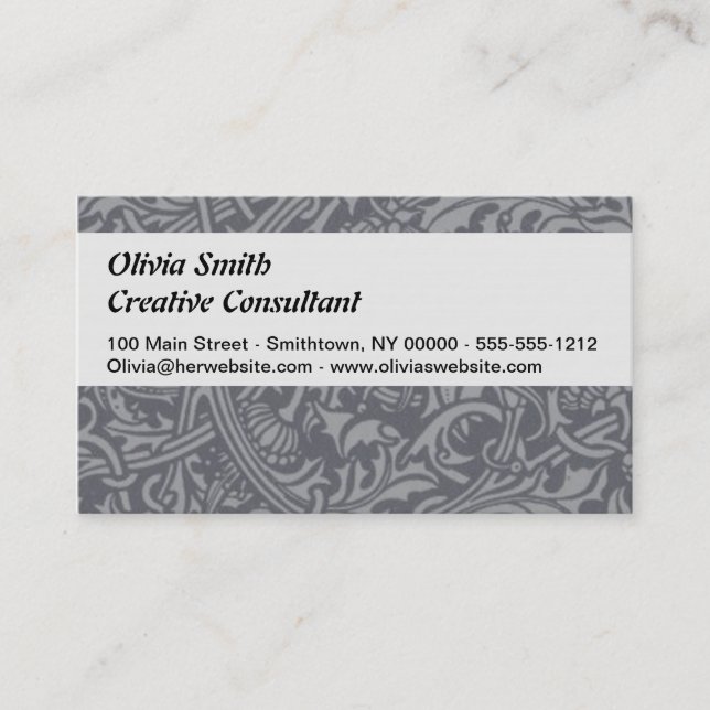 Scottish Thistle Knot William Morris Style Business Card (Front)