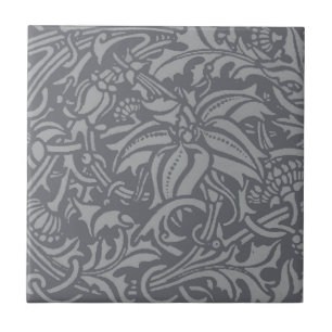 Scottish Thistle Knot William Morris Style Ceramic Tile