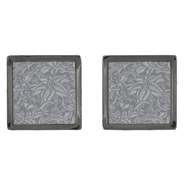 Scottish Thistle Knot William Morris Style Cufflinks (Front)