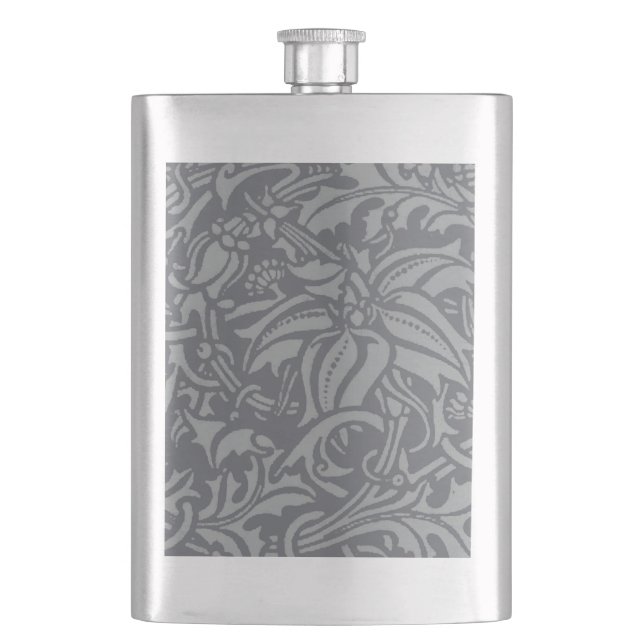 Scottish Thistle Knot William Morris Style Flask (Front)
