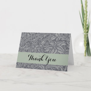 Scottish Thistle Knot William Morris Style Letterpress Thank You Card