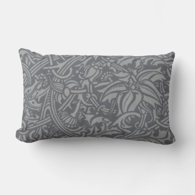 Scottish Thistle Knot William Morris Style Lumbar Pillow (Front)