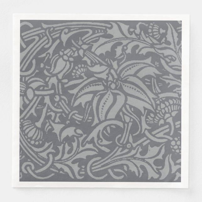 Scottish Thistle Knot William Morris Style Paper Dinner Napkins (Front)