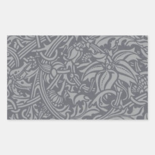 Scottish Thistle Knot William Morris Style Rectangular Sticker
