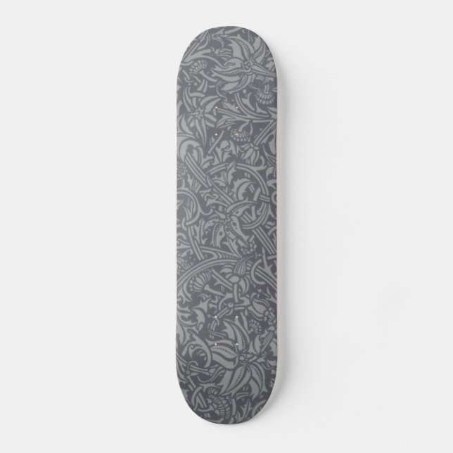 Scottish Thistle Knot William Morris Style Skateboard Deck (Front)