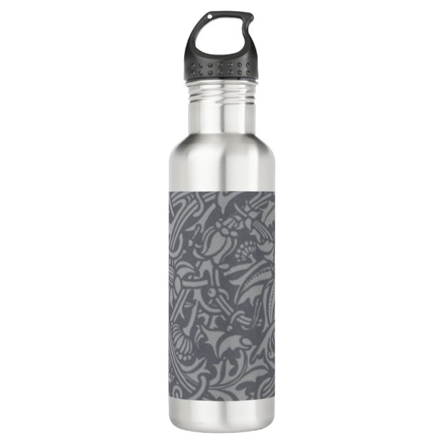 Scottish Thistle Knot William Morris Style Water Bottle (Front)