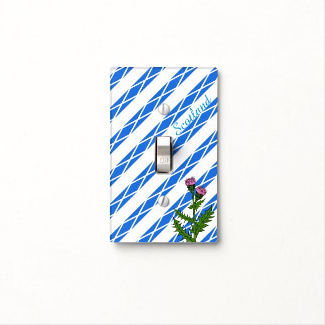 Scottish thistle light switch cover (In Situ)