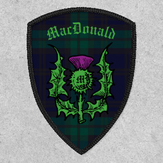 Scottish Thistle on Dark Tartan Custom Name Patch