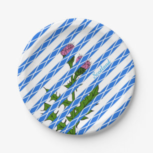 Scottish thistle paper plates