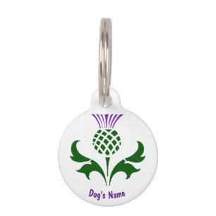 Scottish Thistle Personalize Pet Name Tag
