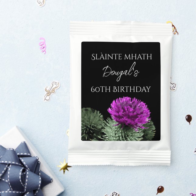 Scottish Thistle Personalized Birthday Drinks Mix (Packets)