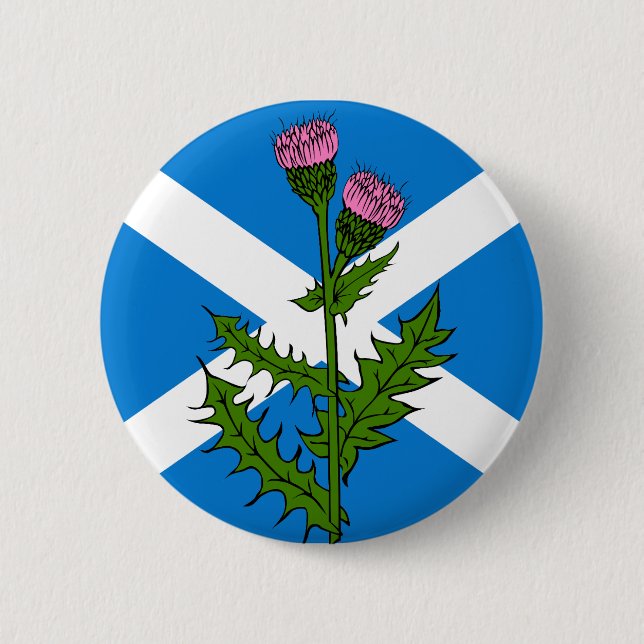 Scottish thistle pinback button (Front)