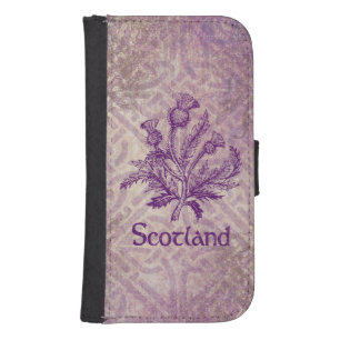Scottish Thistle Purple Celtic Knot Samsung S4 Wallet Case